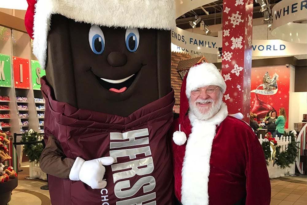 Santa with hershey's character