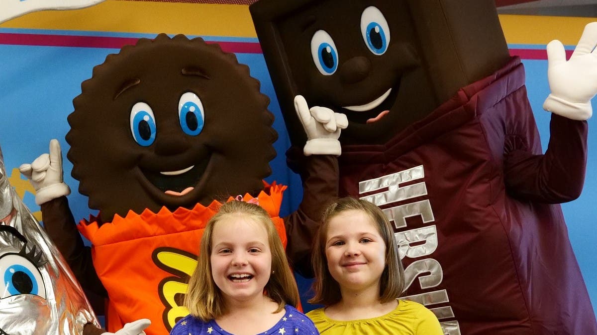 Girls with HERSHEY'S Characters