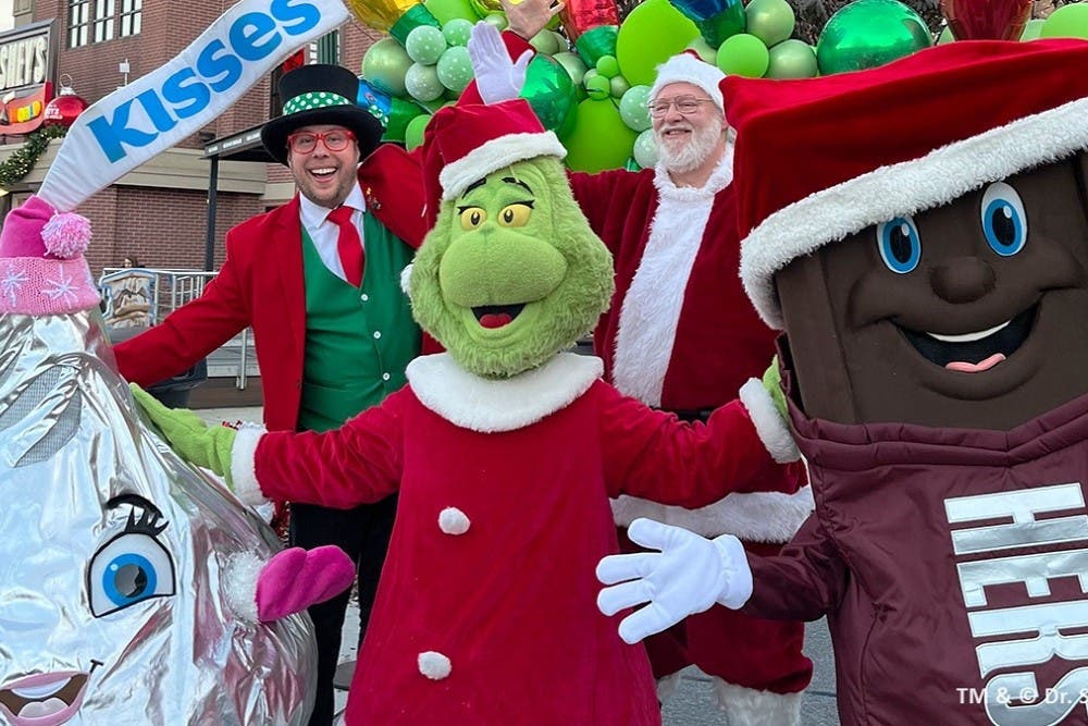 Santa and Grinch with characters
