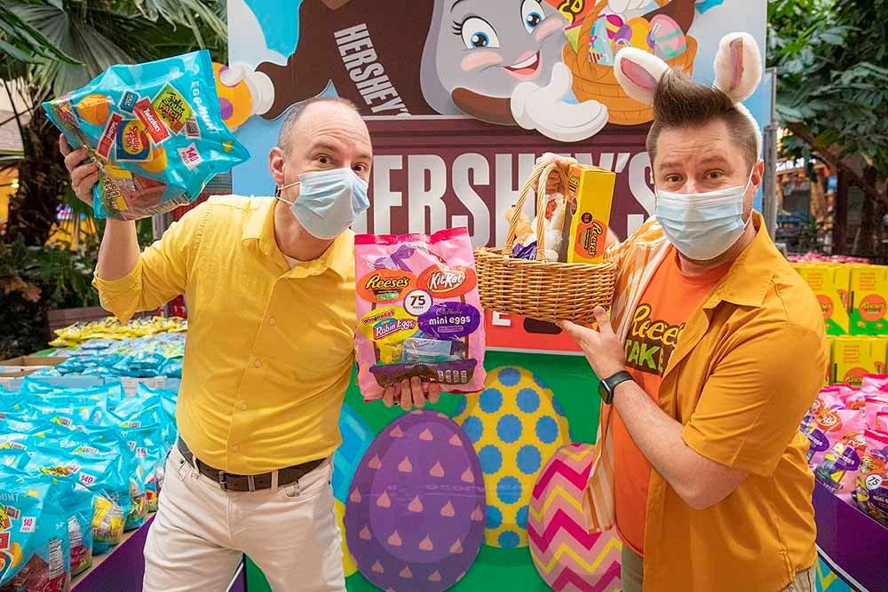 Employees with Easter Candy