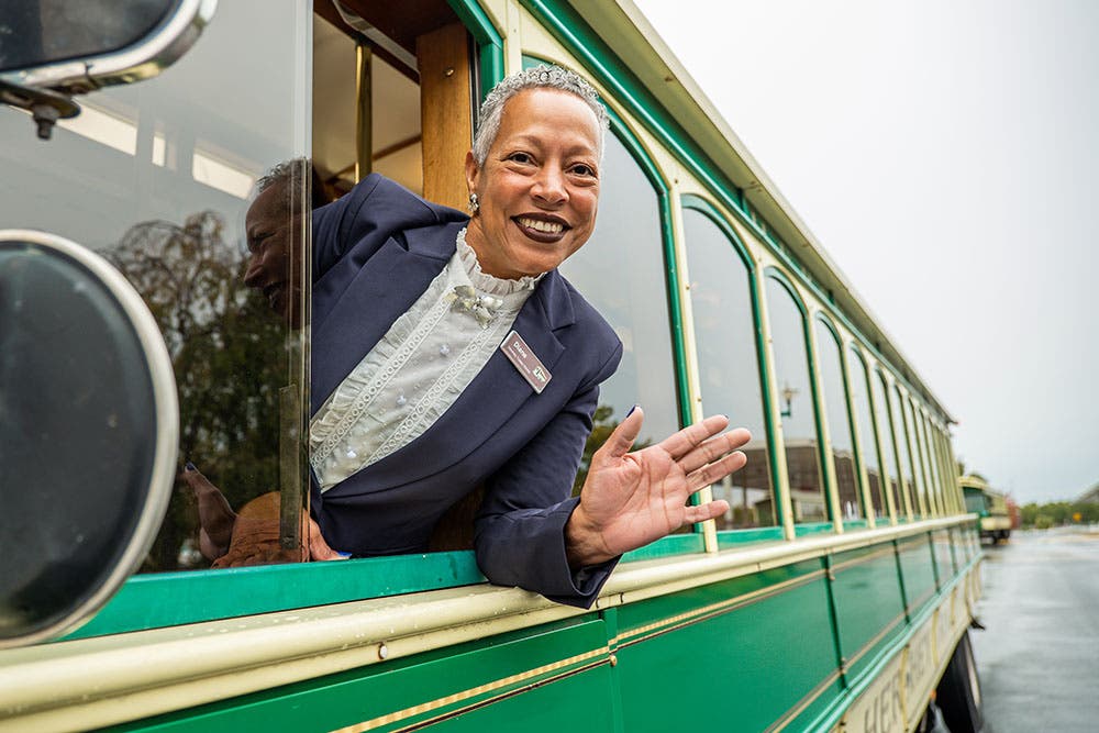 People dancing on Trolley