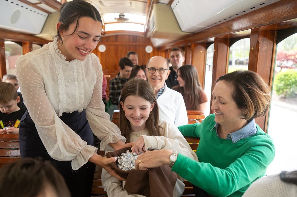 Family on Trolley